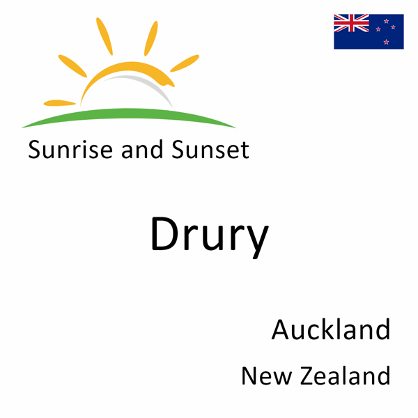 Sunrise and sunset times for Drury, Auckland, New Zealand