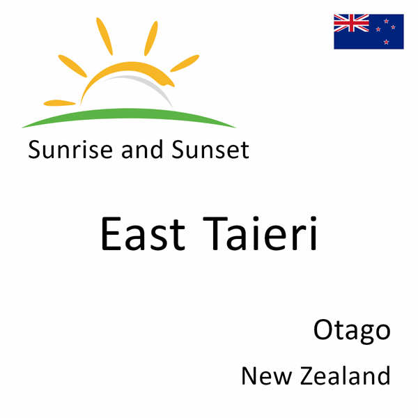 Sunrise and sunset times for East Taieri, Otago, New Zealand
