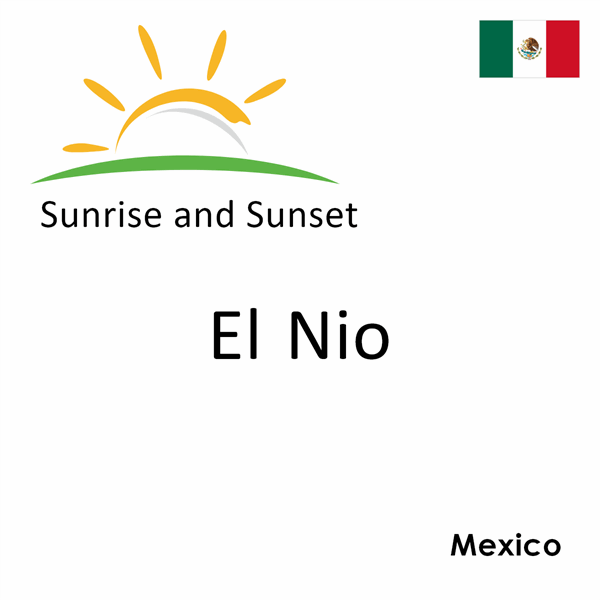 Sunrise and sunset times for El Nio, Mexico