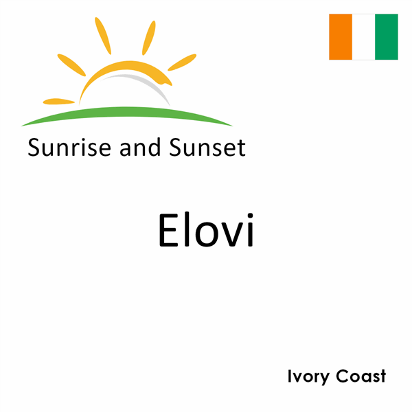 Sunrise and sunset times for Elovi, Ivory Coast