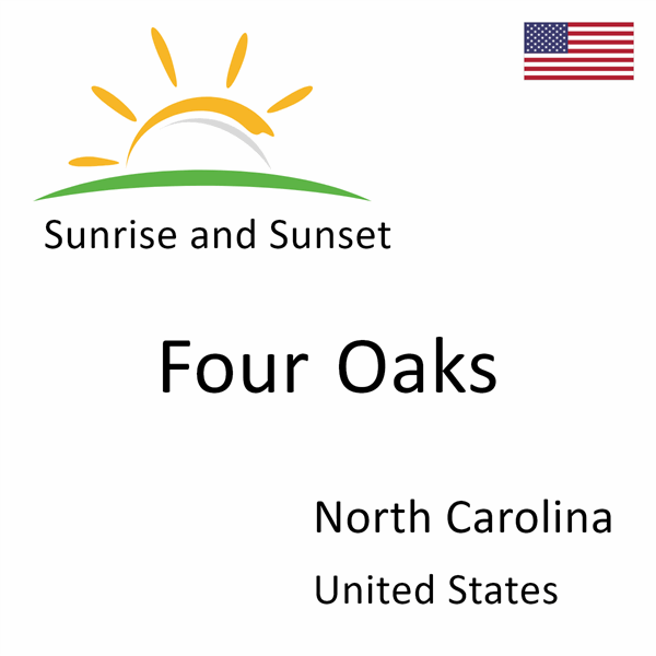 Sunrise and sunset times for Four Oaks, North Carolina, United States