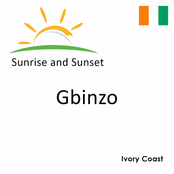 Sunrise and sunset times for Gbinzo, Ivory Coast