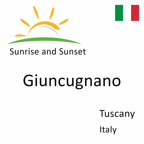 Sunrise and sunset times for Giuncugnano, Tuscany, Italy
