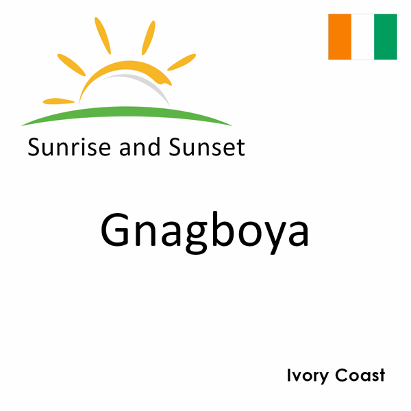 Sunrise and sunset times for Gnagboya, Ivory Coast