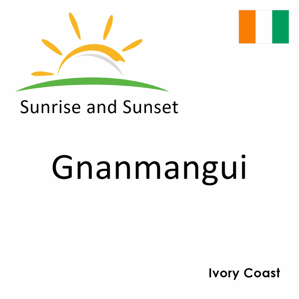 Sunrise and sunset times for Gnanmangui, Ivory Coast