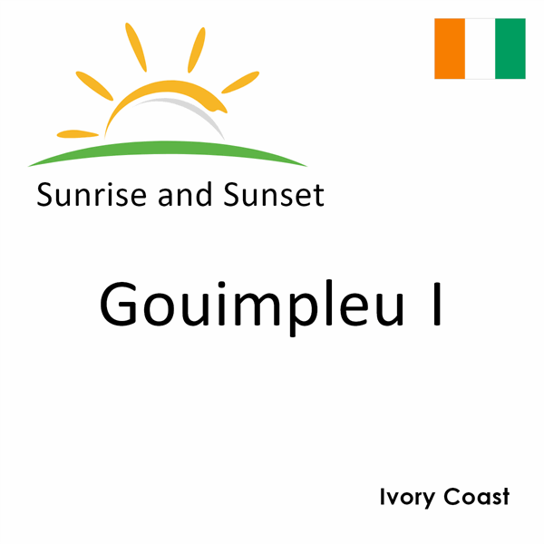 Sunrise and sunset times for Gouimpleu I, Ivory Coast