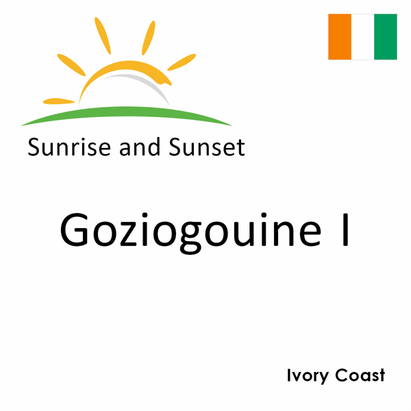 Sunrise and sunset times for Goziogouine I, Ivory Coast