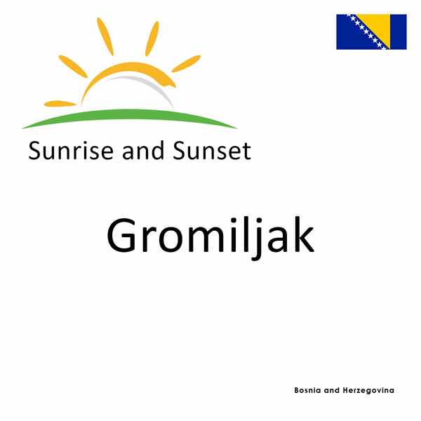 Sunrise and sunset times for Gromiljak, Bosnia and Herzegovina