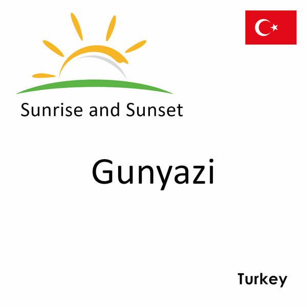 Sunrise and sunset times for Gunyazi, Turkey