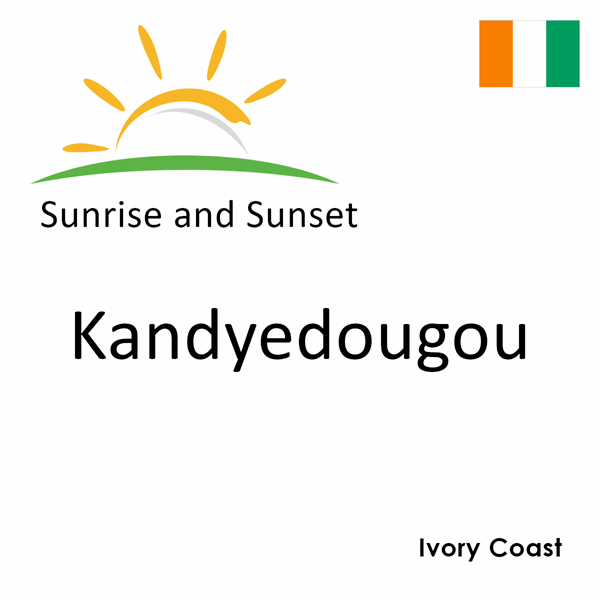 Sunrise and sunset times for Kandyedougou, Ivory Coast
