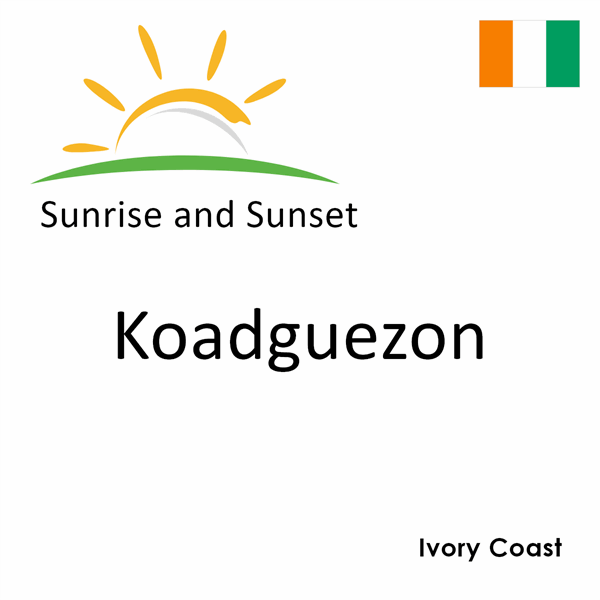 Sunrise and sunset times for Koadguezon, Ivory Coast