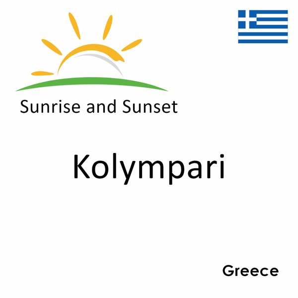 Sunrise and sunset times for Kolympari, Greece
