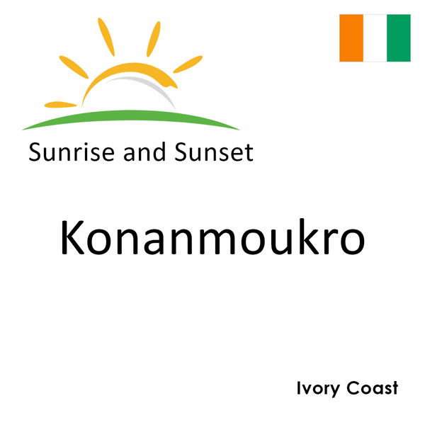 Sunrise and sunset times for Konanmoukro, Ivory Coast