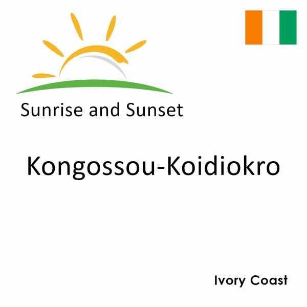Sunrise and sunset times for Kongossou-Koidiokro, Ivory Coast
