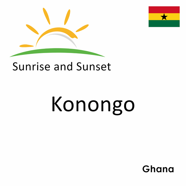 Sunrise and sunset times for Konongo, Ghana