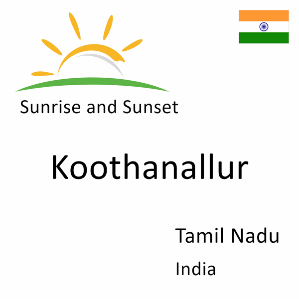 Sunrise and sunset times for Koothanallur, Tamil Nadu, India