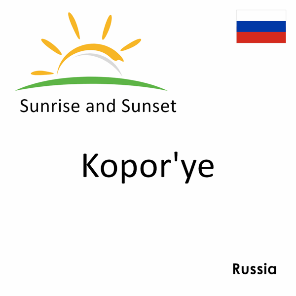 Sunrise and sunset times for Kopor'ye, Russia