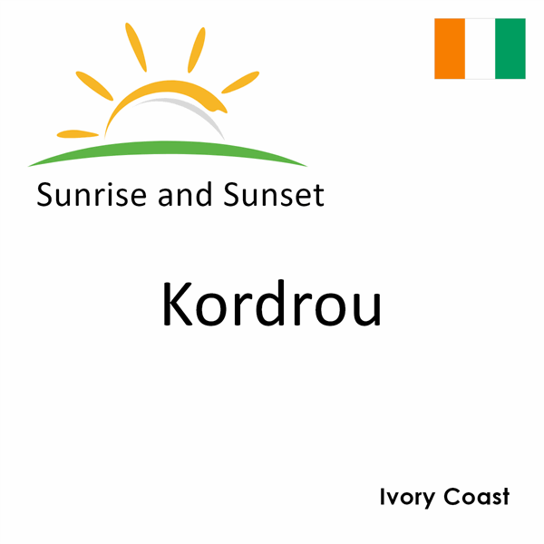 Sunrise and sunset times for Kordrou, Ivory Coast