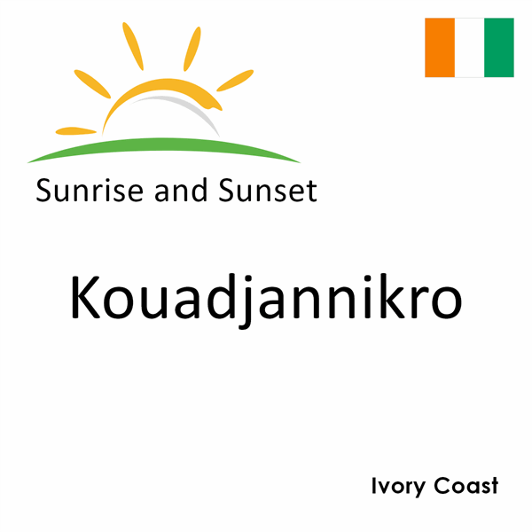 Sunrise and sunset times for Kouadjannikro, Ivory Coast