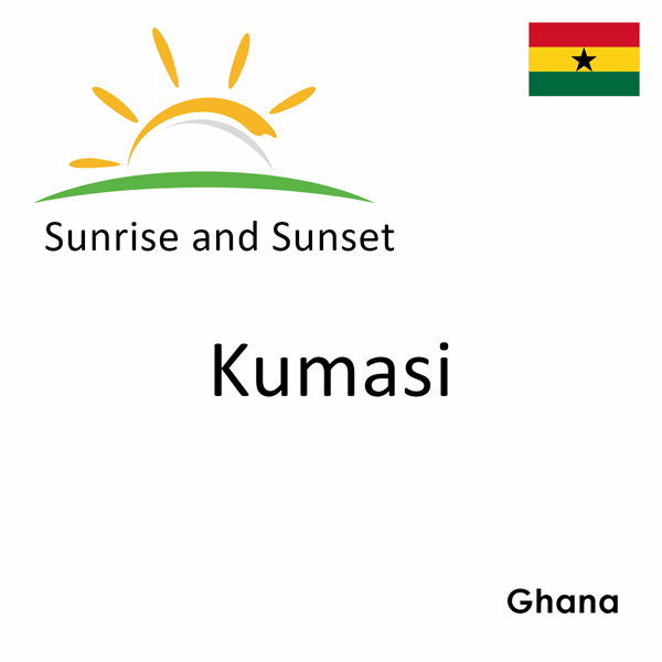 Sunrise and sunset times for Kumasi, Ghana