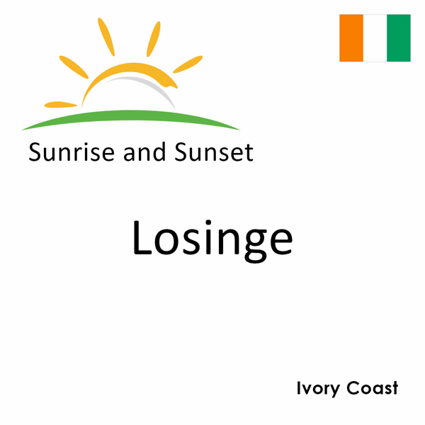 Sunrise and sunset times for Losinge, Ivory Coast