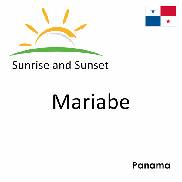 Sunrise and sunset times for Mariabe, Panama