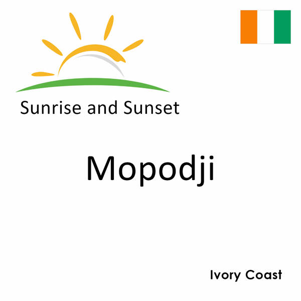 Sunrise and sunset times for Mopodji, Ivory Coast