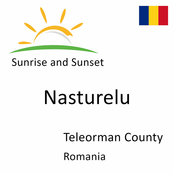 Sunrise and sunset times for Nasturelu, Teleorman County, Romania