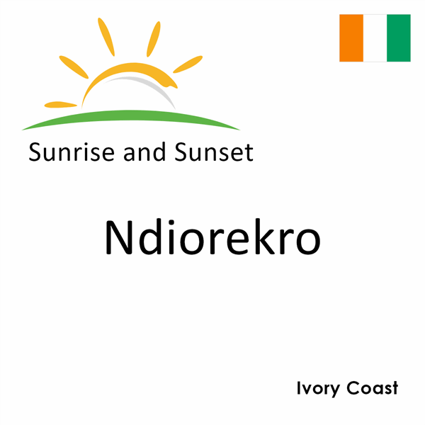 Sunrise and sunset times for Ndiorekro, Ivory Coast