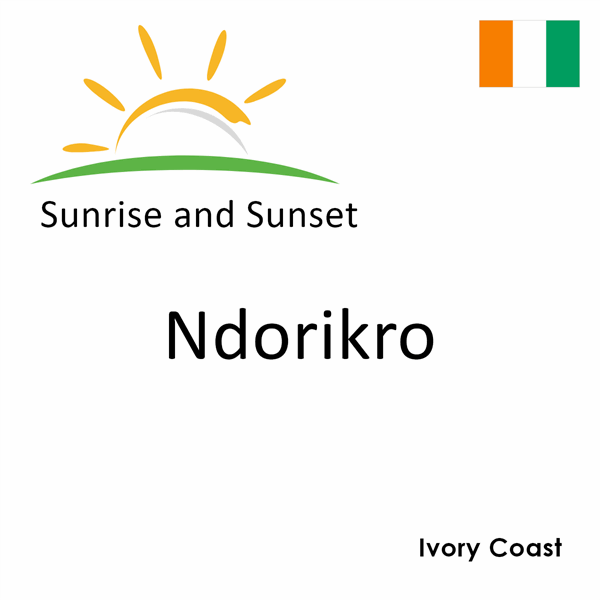 Sunrise and sunset times for Ndorikro, Ivory Coast