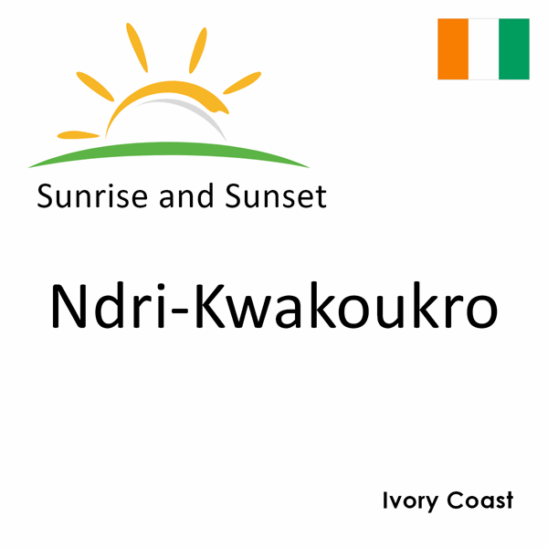 Sunrise and sunset times for Ndri-Kwakoukro, Ivory Coast