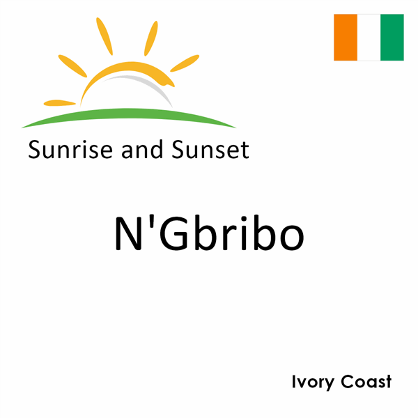 Sunrise and sunset times for N'Gbribo, Ivory Coast