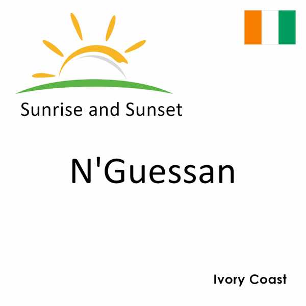Sunrise and sunset times for N'Guessan, Ivory Coast