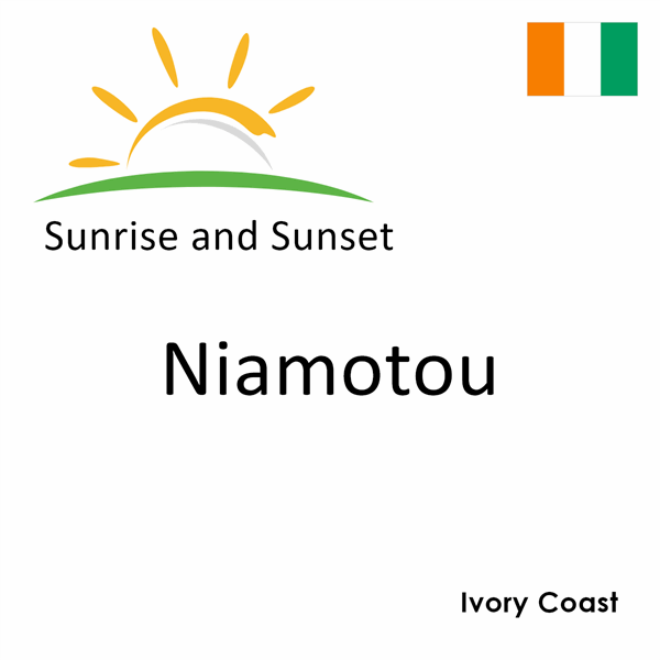 Sunrise and sunset times for Niamotou, Ivory Coast