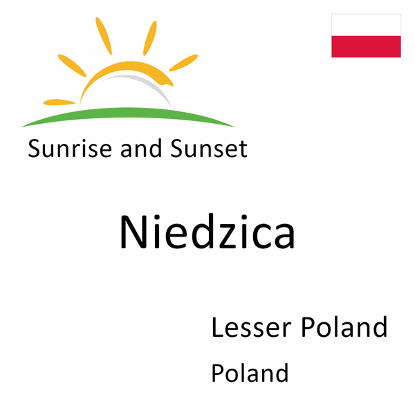 Sunrise and sunset times for Niedzica, Lesser Poland, Poland