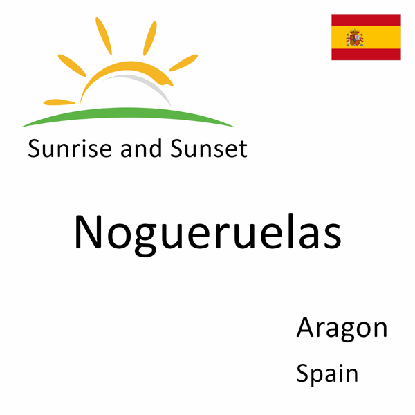 Sunrise and sunset times for Nogueruelas, Aragon, Spain