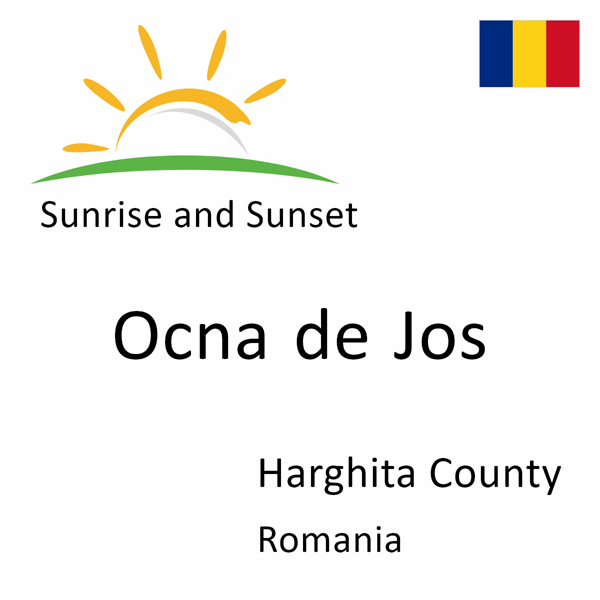 Sunrise and sunset times for Ocna de Jos, Harghita County, Romania
