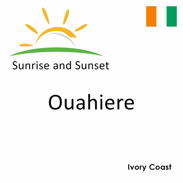 Sunrise and sunset times for Ouahiere, Ivory Coast