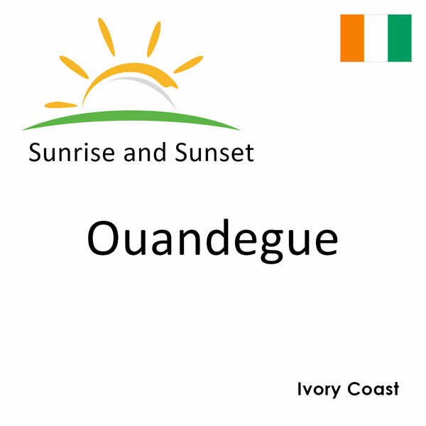 Sunrise and sunset times for Ouandegue, Ivory Coast