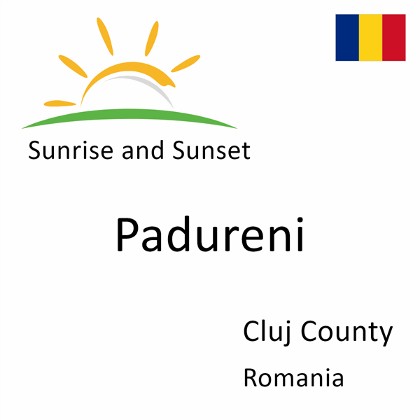 Sunrise and sunset times for Padureni, Cluj County, Romania