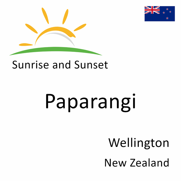 Sunrise and sunset times for Paparangi, Wellington, New Zealand