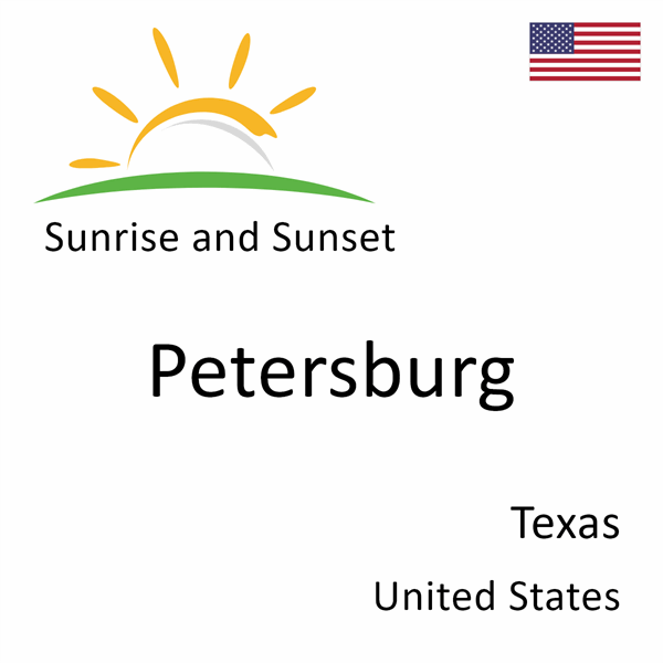 Sunrise and sunset times for Petersburg, Texas, United States