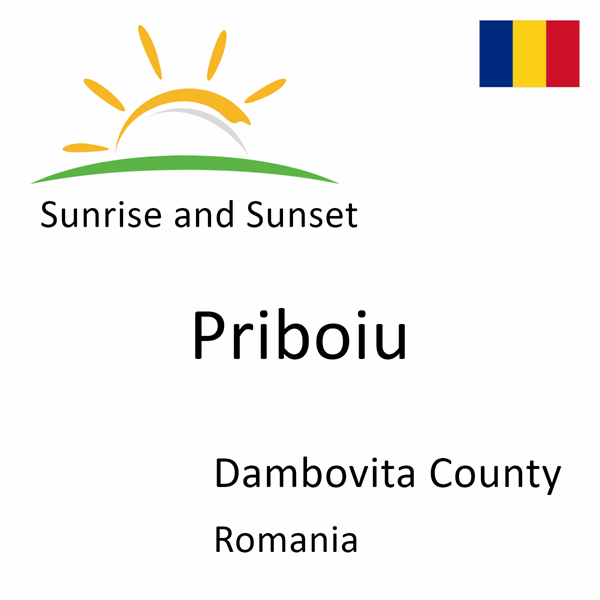 Sunrise and sunset times for Priboiu, Dambovita County, Romania