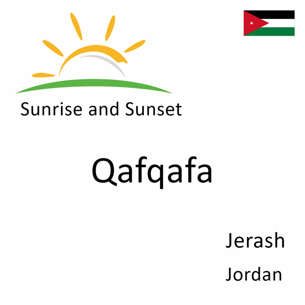 Sunrise and sunset times for Qafqafa, Jerash, Jordan