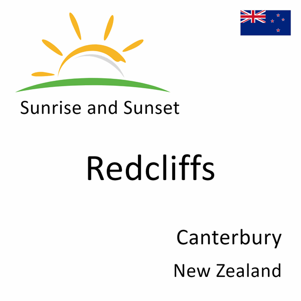 Sunrise and sunset times for Redcliffs, Canterbury, New Zealand