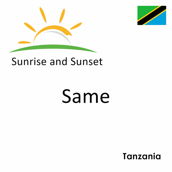 Sunrise and sunset times for Same, Tanzania