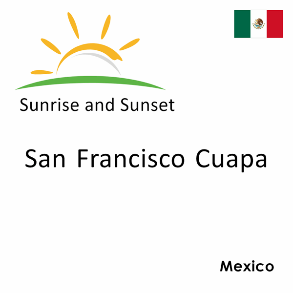 Sunrise and sunset times for San Francisco Cuapa, Mexico