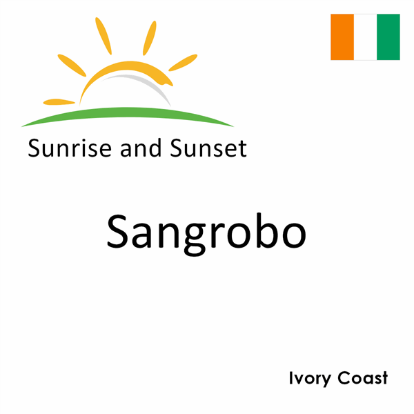 Sunrise and sunset times for Sangrobo, Ivory Coast