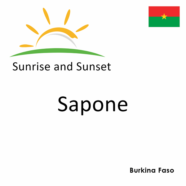 Sunrise and sunset times for Sapone, Burkina Faso