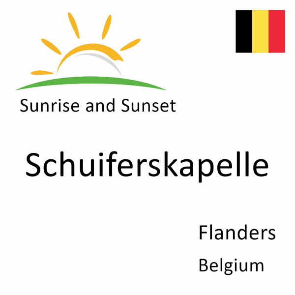 Sunrise and sunset times for Schuiferskapelle, Flanders, Belgium